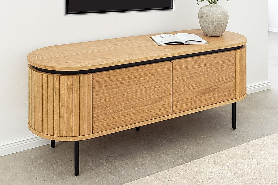 riess-ambiente TV-Board ATELIER 120cm natur/schwarz – Eichenholz-Optik, Des günstig online kaufen