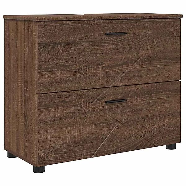 vidaXL Badezimmerschrank mit Tür Braun Eichen-Optik 76,5 x 35 x 64 cm 88330 günstig online kaufen