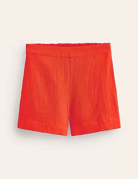 Doppeltuch-Shorts Damen Boden, Mandarinenorange günstig online kaufen