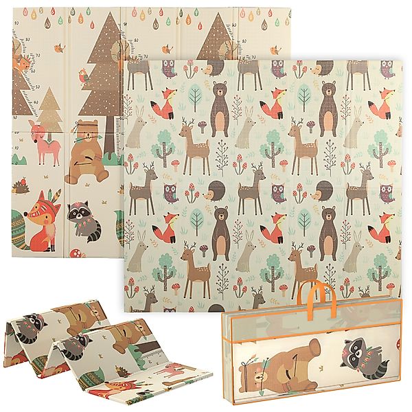 AIYAPLAY Krabbelmatte Spielmatte Baby Faltbar 196 x 176 x 1,5 cm Doppelseit günstig online kaufen