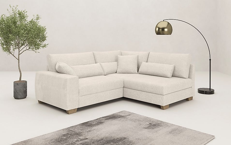 Mr. Couch Ecksofa "Hilla L-Form", Mit Federkern, wahlweise mit Bettfunktion günstig online kaufen