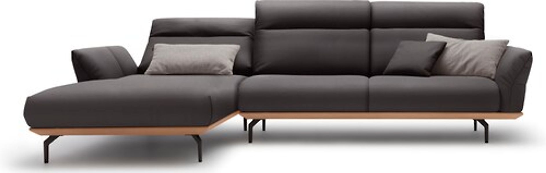 Creation BY ROLF BENZ Ecksofa »CR.460«, Sockel in Eiche, Winkelfüße in Umbr günstig online kaufen