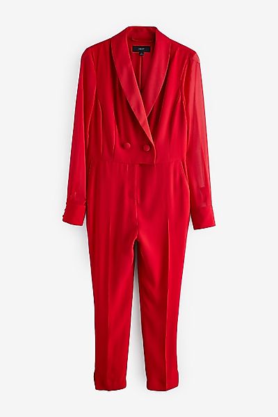 Next Jumpsuit Smoking-Jumpsuit mit transparenten Ärmeln günstig online kaufen
