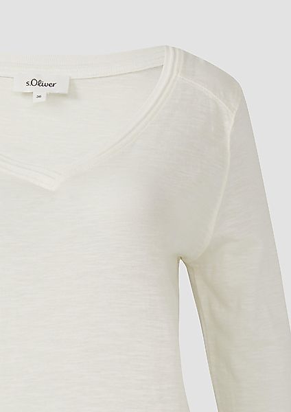 s.Oliver 3/4-Arm-Shirt 3/4-Armshirt aus Baumwollslub mit günstig online kaufen