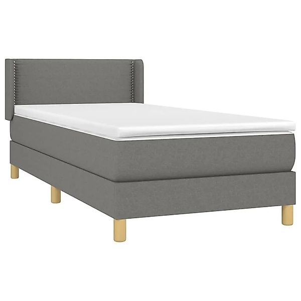 vidaXL Boxspringbett mit Matratze Dunkelgrau 90x200 cm Stoff 3130162 günstig online kaufen