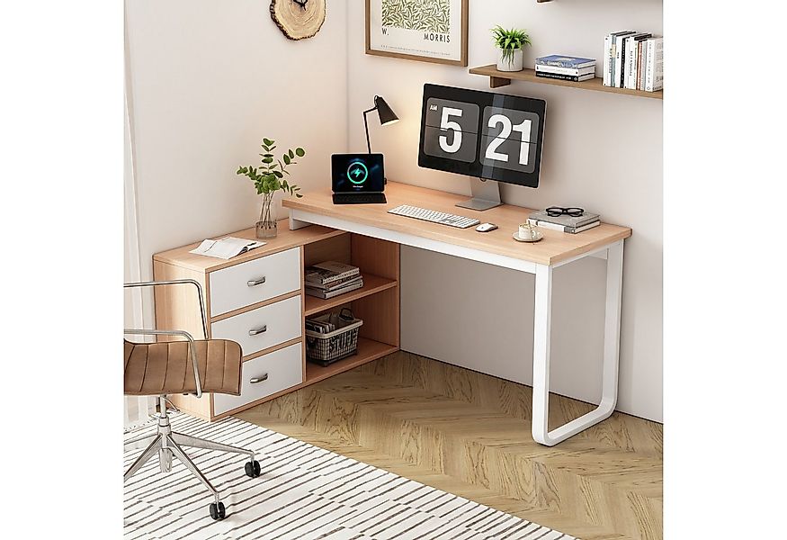 Flieks Eckschreibtisch Schreibtisch/Kommode mit Schubladen (Schrankmaße: 10 günstig online kaufen