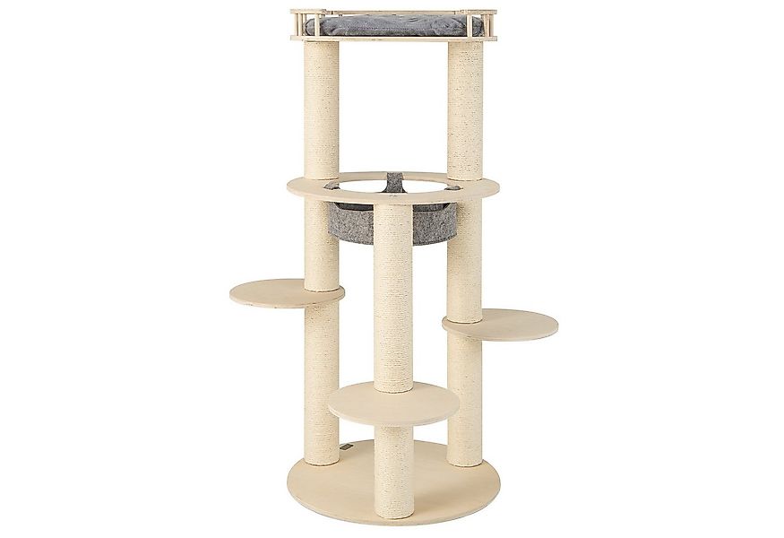 COSTWAY Kratzbaum, 6-stöckig, mit Hängematte & 4 Liegeflächen & 3 Kratzsäul günstig online kaufen