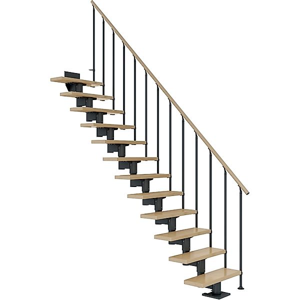 Dolle Mittelholmtreppe Cork Ahorn Anthrazit GH bis 270 cm Gerade 75 cm FSC günstig online kaufen