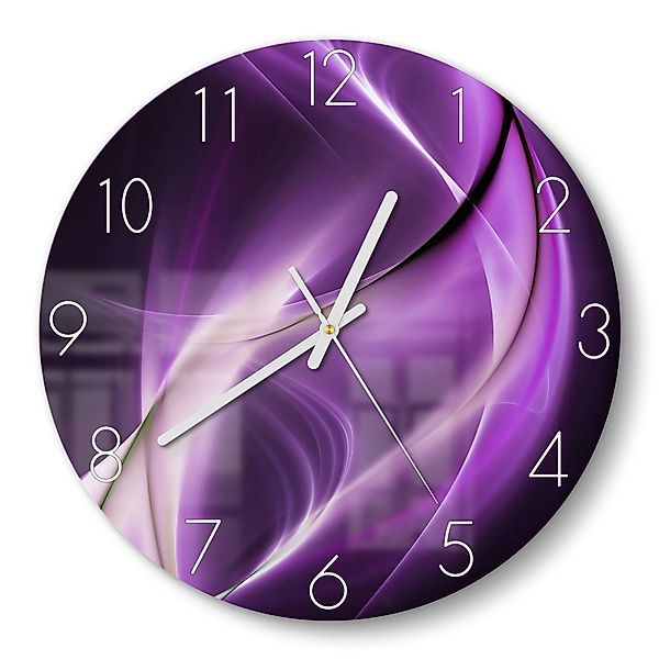 DEQORI Wanduhr 'Ultraviolettes Lichtspiel' (Glas Glasuhr günstig online kaufen