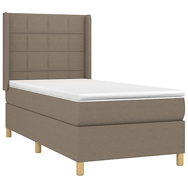 vidaXL Bett Boxspringbett mit Matratze & LED Taupe 100x200 cm Stoff günstig online kaufen