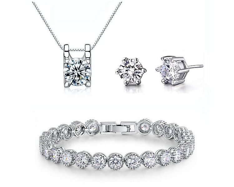 Kim Johanson Schmuckset Elli (3-tlg), mit Zirkonia, aus 925 Silber und Meta günstig online kaufen