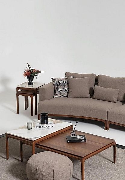 Xlmoebel Sofa Wohnzimmer Doppelpack Luxuriöse Design-Couchtische in Braun, günstig online kaufen