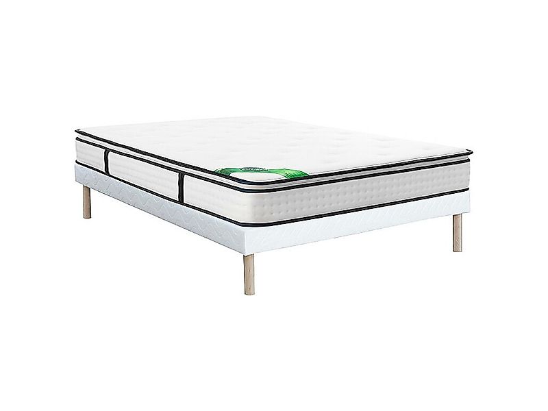 Bett-Set 140 x 190 cm, Polsterbett + 7-Zonen-Taschenfederkernmatratze mit i günstig online kaufen