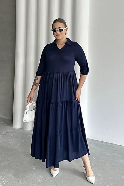 Stil Diva Minikleid Langes Kleid in Übergröße mit V-Ausschnitt, kurzen Ärme günstig online kaufen