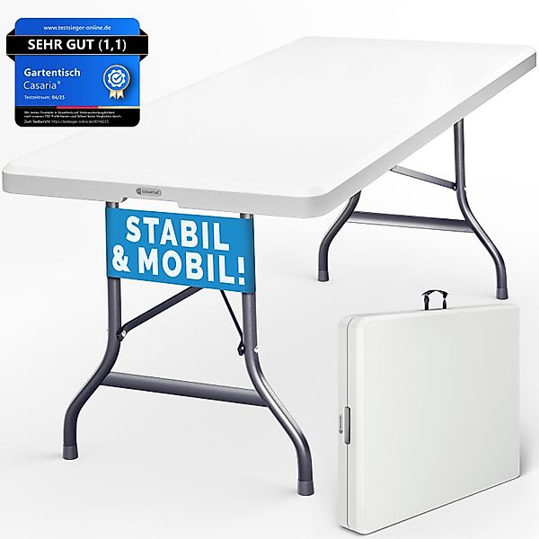 Casaria Klapptisch (1-St), 183x76cm Klappbar Wetterfest günstig online kaufen