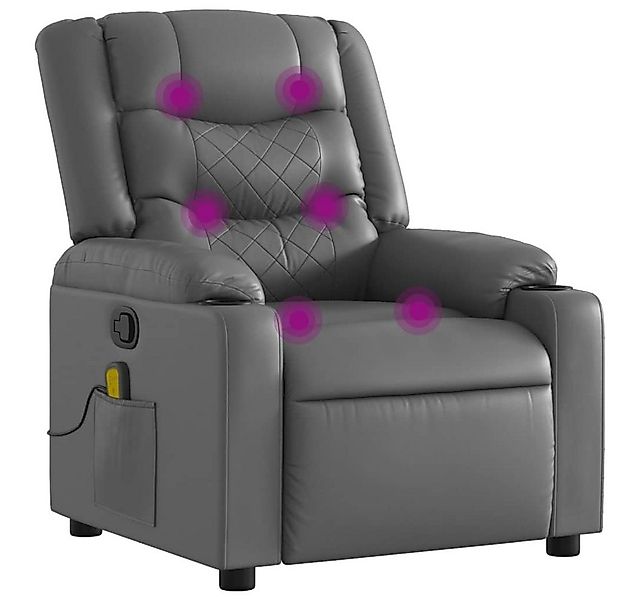 vidaXL Sessel Massagesessel Relaxsessel Grau Kunstleder (1-St) günstig online kaufen