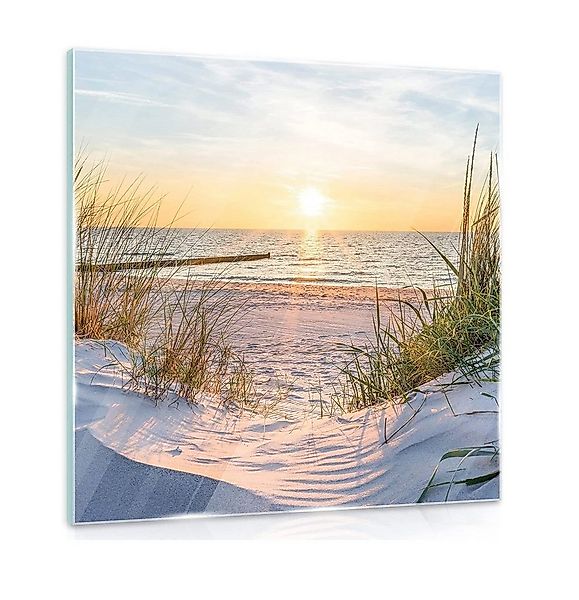 Wallarena Glasbild Strand Meer Ostsee Modern Glasbilder Wohnzimmer Schlafzi günstig online kaufen