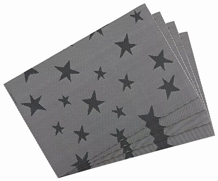 4er Pack Platzset / Tischset 30x45cm waschbar und hitzebeständig-Sterne dun günstig online kaufen
