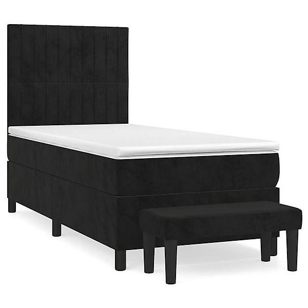 vidaXL Boxspringbett mit Matratze Schwarz 100x200 cm Samt1469763 günstig online kaufen