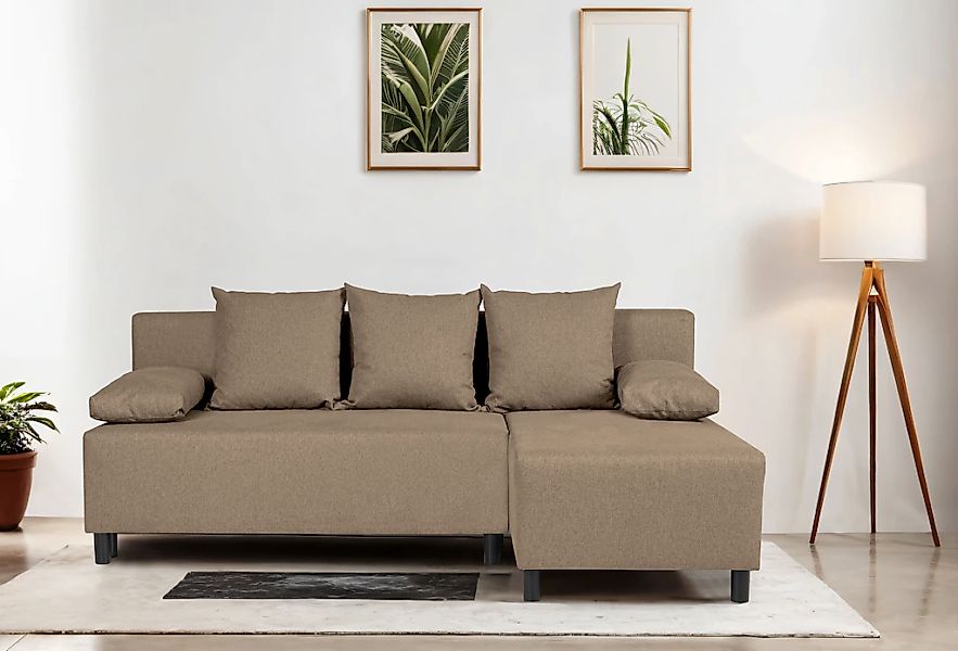 INOSIGN Ecksofa "IWALANI, Schlafsofa mit Bettkasten, Recamiere beidseitig m günstig online kaufen