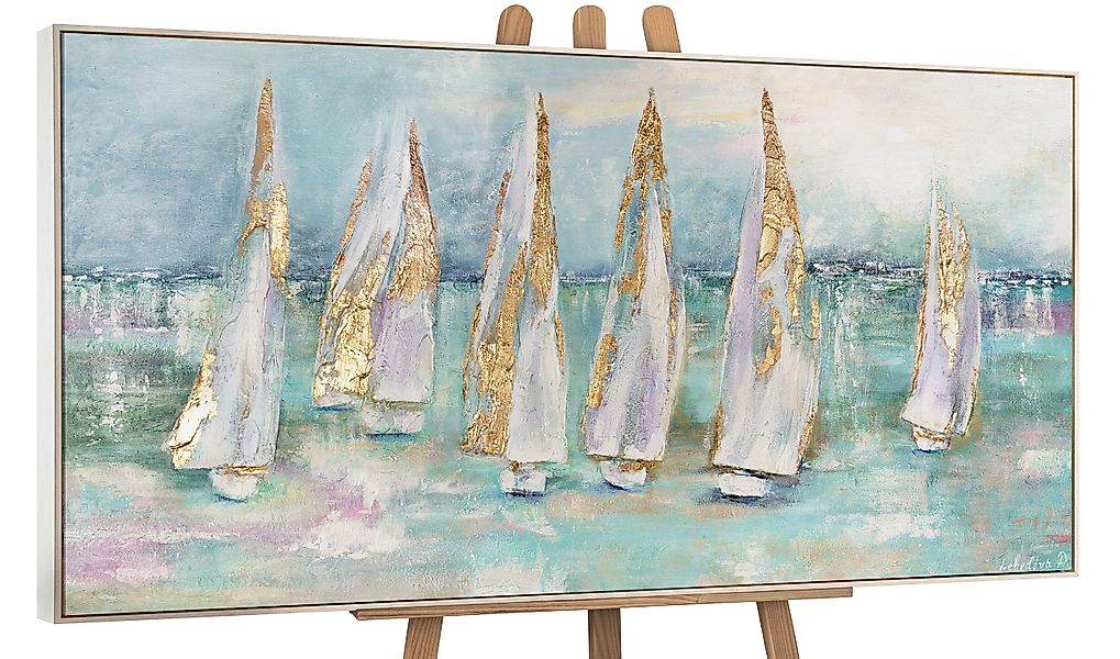 YS-Art Gemälde Segelboote, Meer, Leinwand Bild günstig online kaufen
