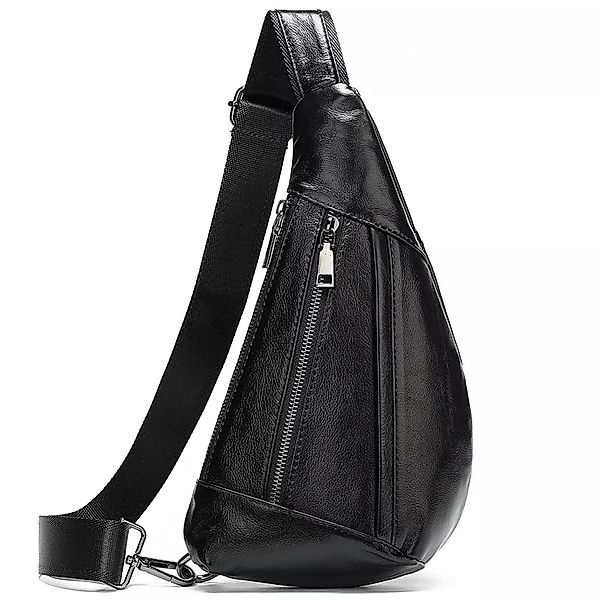 YUBRO-STUDIO Messenger Bag Herren Leder Brusttasche günstig online kaufen