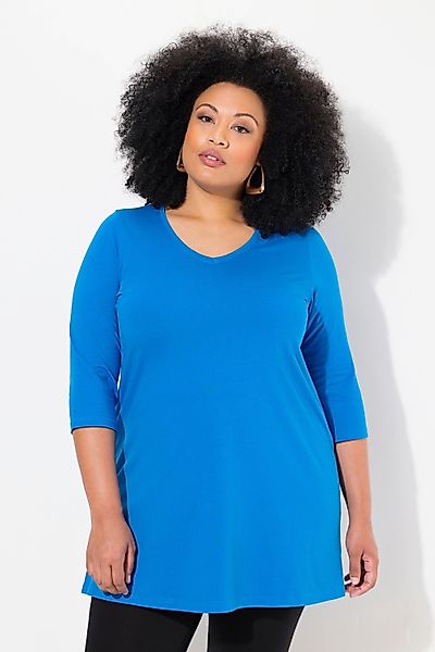Ulla Popken Longshirt Longshirt A-Linie V-Ausschnitt günstig online kaufen