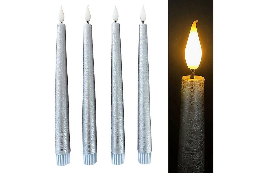 Online-Fuchs LED-Kerze 4 LED Stabkerzen aus Echtwachs im Set mit Touch & Ti günstig online kaufen