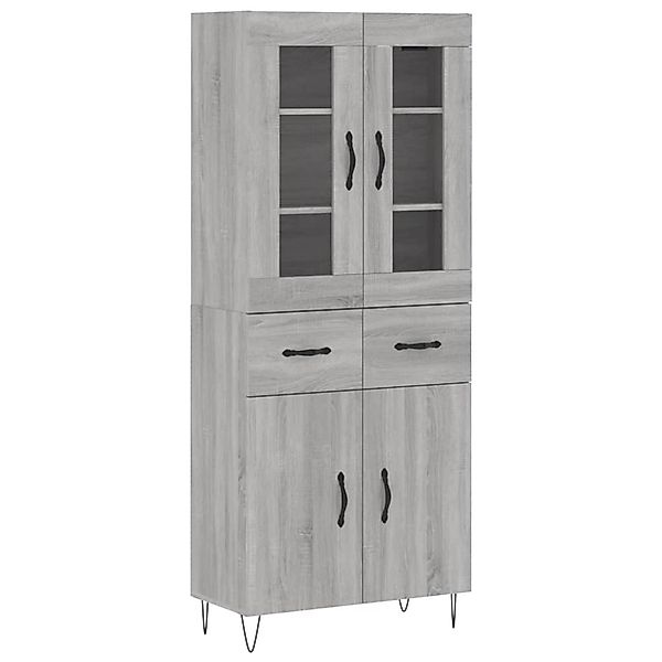 vidaXL Highboard Grau Sonoma 69,5x34x180 cm Holzwerkstoff 3198567 günstig online kaufen