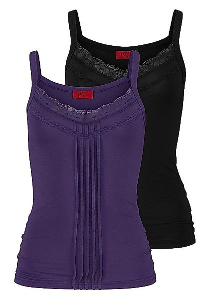 YESET Trägertop Top Tank Trägertop Spaghetti-Träger Shirt Spitze Doppelpack günstig online kaufen