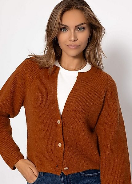 SASSYCLASSY Cardigan Cardigan mit V-Ausschnitt für Damen Weiche Strickjacke günstig online kaufen