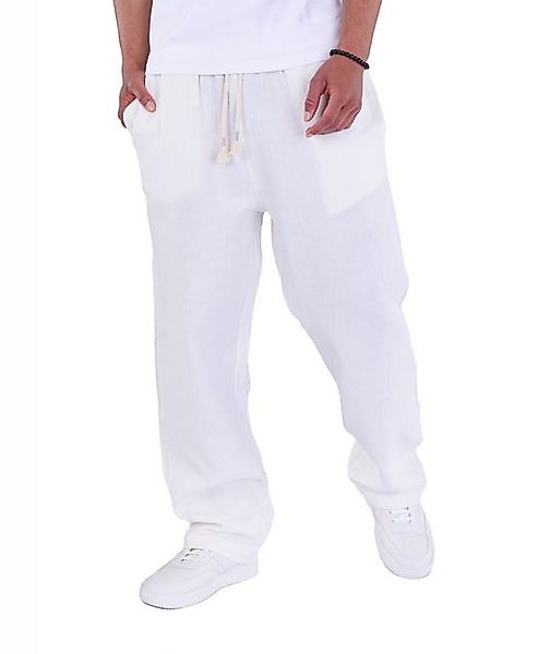 Denim Distriqt Stoffhose Musselin Herren Sommerhose (Leinenoptik) Weiß L günstig online kaufen