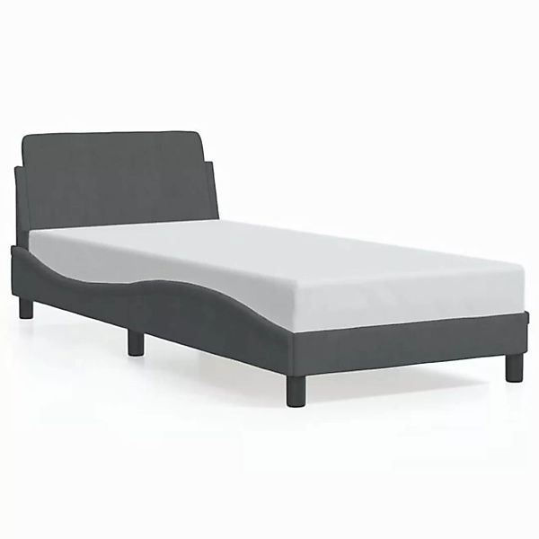 vidaXL Bettgestell mit Kopfteil Dunkelgrau 90x190 cm Samt Modell 81956415 günstig online kaufen