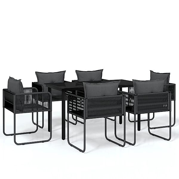 vidaXL 7-Tlg Garten-Essgruppe Schwarz 3099080 günstig online kaufen