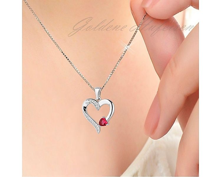 Goldene Hufeisen Kettenanhänger Silber Herz Rubin Zirkonia Anhänger 925 Ste günstig online kaufen