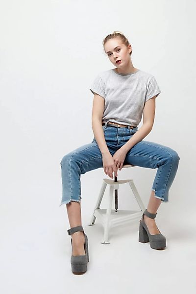 Halix, Vintage T-shirt Für Frauen White Streifen günstig online kaufen