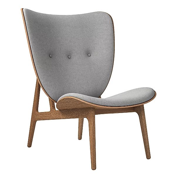 NORR 11 - Elephant Lounge Sessel Gestell geräucherte Eiche - hellgrau/Sitzf günstig online kaufen