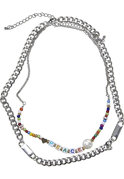 URBAN CLASSICS Edelstahlkette Urban Classics Unisex Peace Bead Layering Nec günstig online kaufen