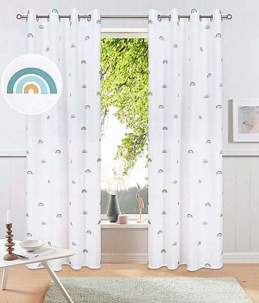 my home Gardine Elyna (1 St), Ösen, halbtransparent, Pflegeleicht, Zartes R günstig online kaufen