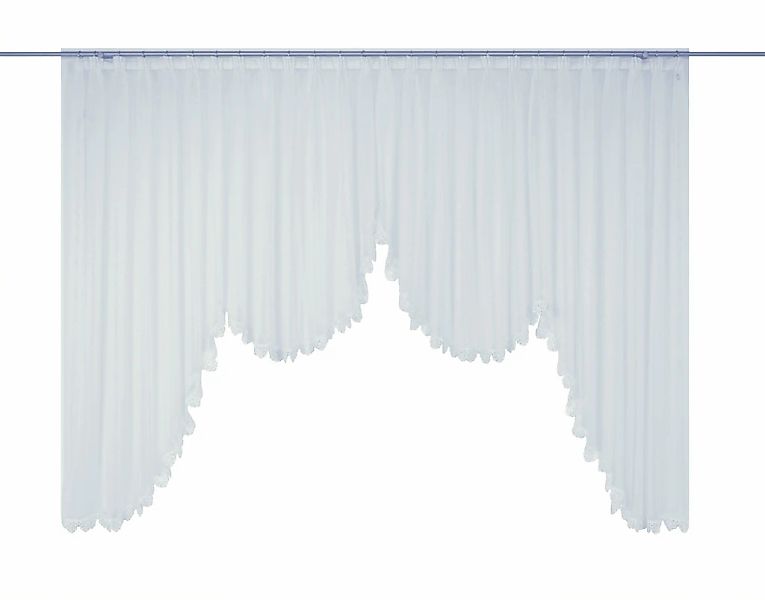 Wirth Gardine "Elena" Faltenband 1 Stk. tlg. veredelt mit echter Plauener S günstig online kaufen