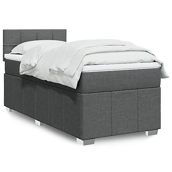 vidaXL Boxspringbett mit Matratze Dunkelgrau 90x190 cm Stoff 3289224 günstig online kaufen