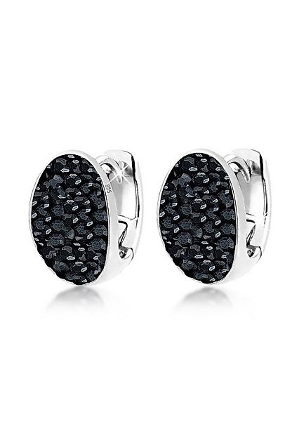 Elli Paar Creolen Creolen Schwarz 925 Silber, mit Kristallen von Swarovski® günstig online kaufen