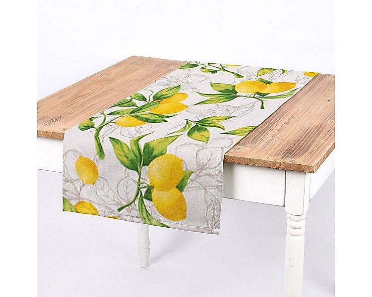 SCHÖNER LEBEN. Tischläufer SCHÖNER LEBEN. Tischläufer aus Baumwolle Citron günstig online kaufen