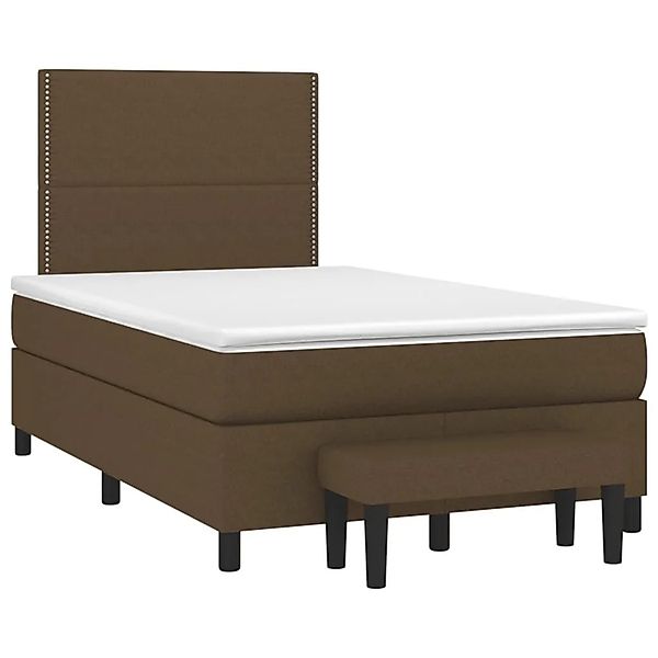 vidaXL Boxspringbett mit Matratze Dunkelbraun 120x190 cm Stoff 3270351 günstig online kaufen