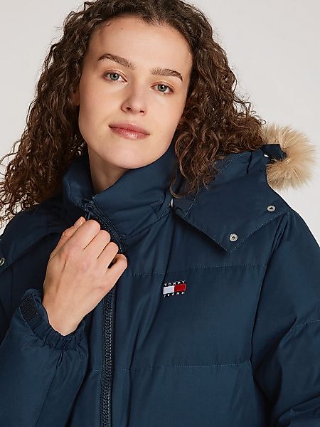 Tommy Jeans Steppjacke "TJW MIDI ALASKA FAUX FUR" mit Kapuze mit Fellimitat günstig online kaufen