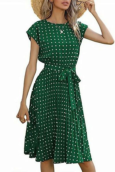 BlauWave Midikleid Kleid mit Rundhalsausschnitt und Tupfenmuster (1-tlg) Da günstig online kaufen