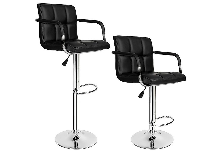 tectake Barhocker 2er Set Barhocker, gepolstert mit Rückenlehne und Armlehn günstig online kaufen