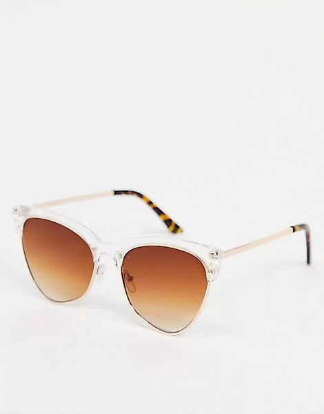 AJ Morgan – Katzenaugen-Sonnenbrille in transparentem Weiß günstig online kaufen