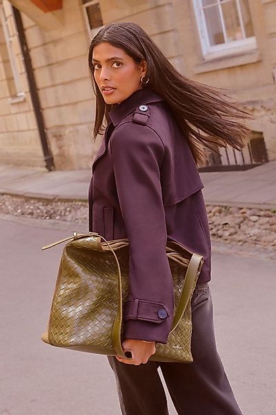 Love & Roses Trenchcoat Love & Roses Trenchcoat aus Velourskunstleder (1-tl günstig online kaufen