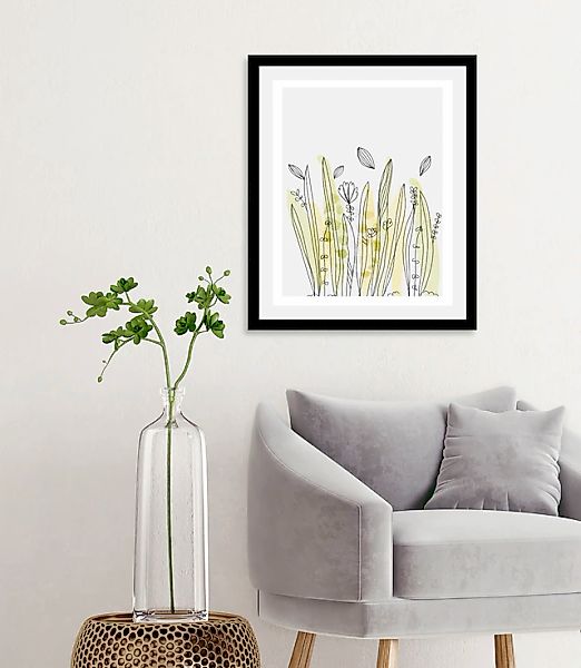 queence Bild »Aquarell Gräser«, Blumen-Blumenbilder-Pflanzen-Pflanzenbilder günstig online kaufen